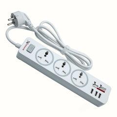 303pu Speed-X Premium Portable Power Strip 3socket+3usb Port