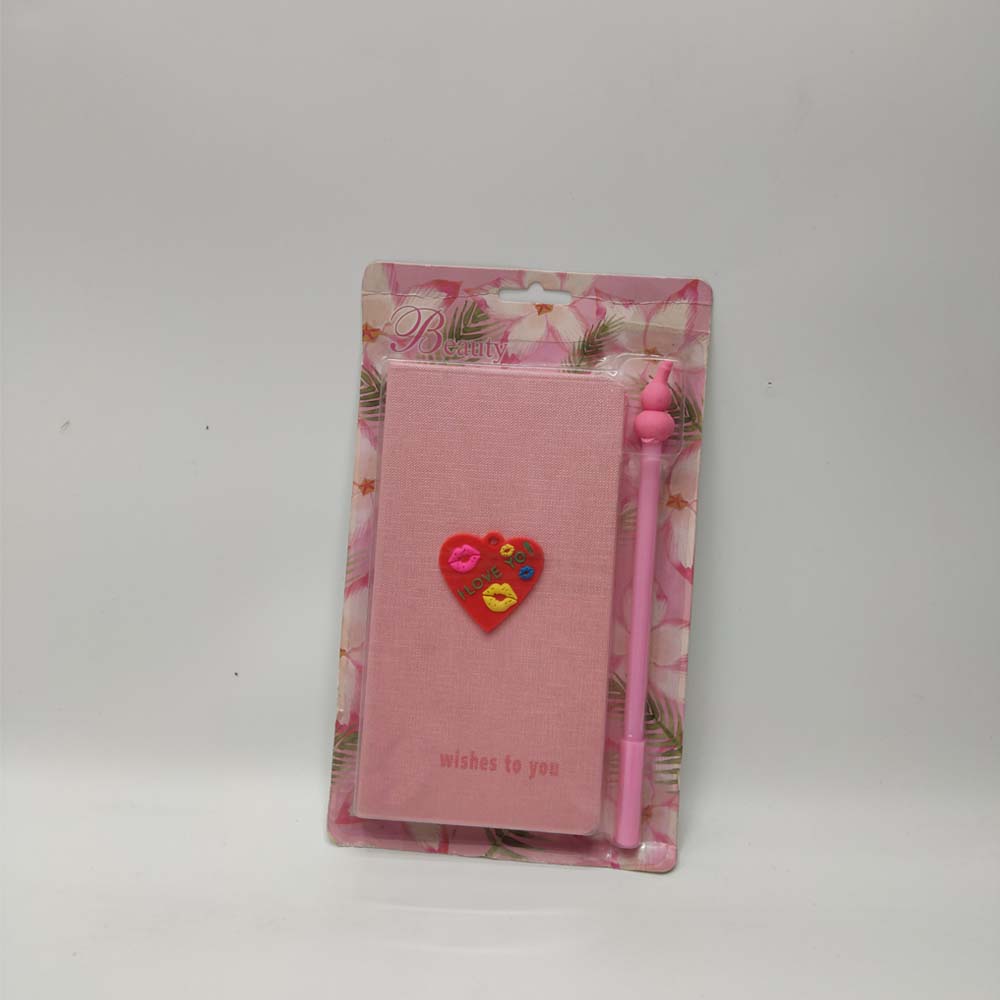 Packed Notebook heart with gel pen 48-10 Journals