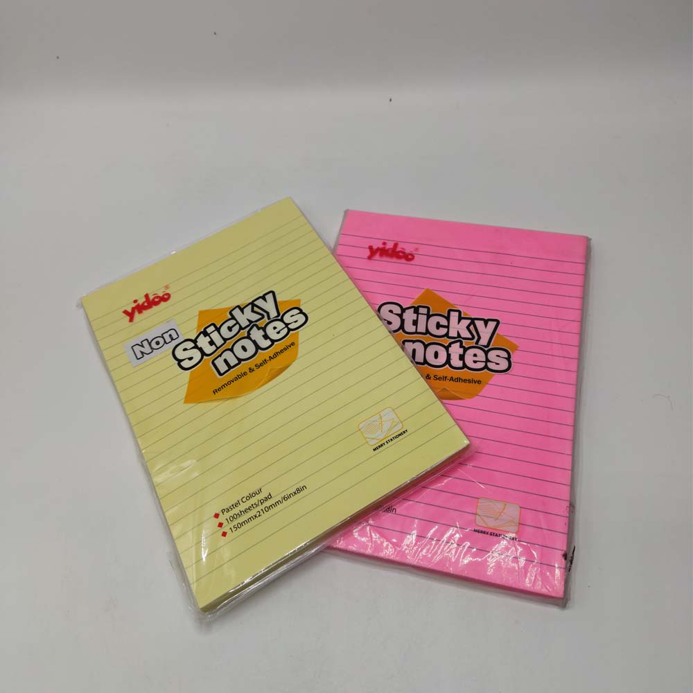 Sticky Note Pad 6*8 100 Sheets Yellow