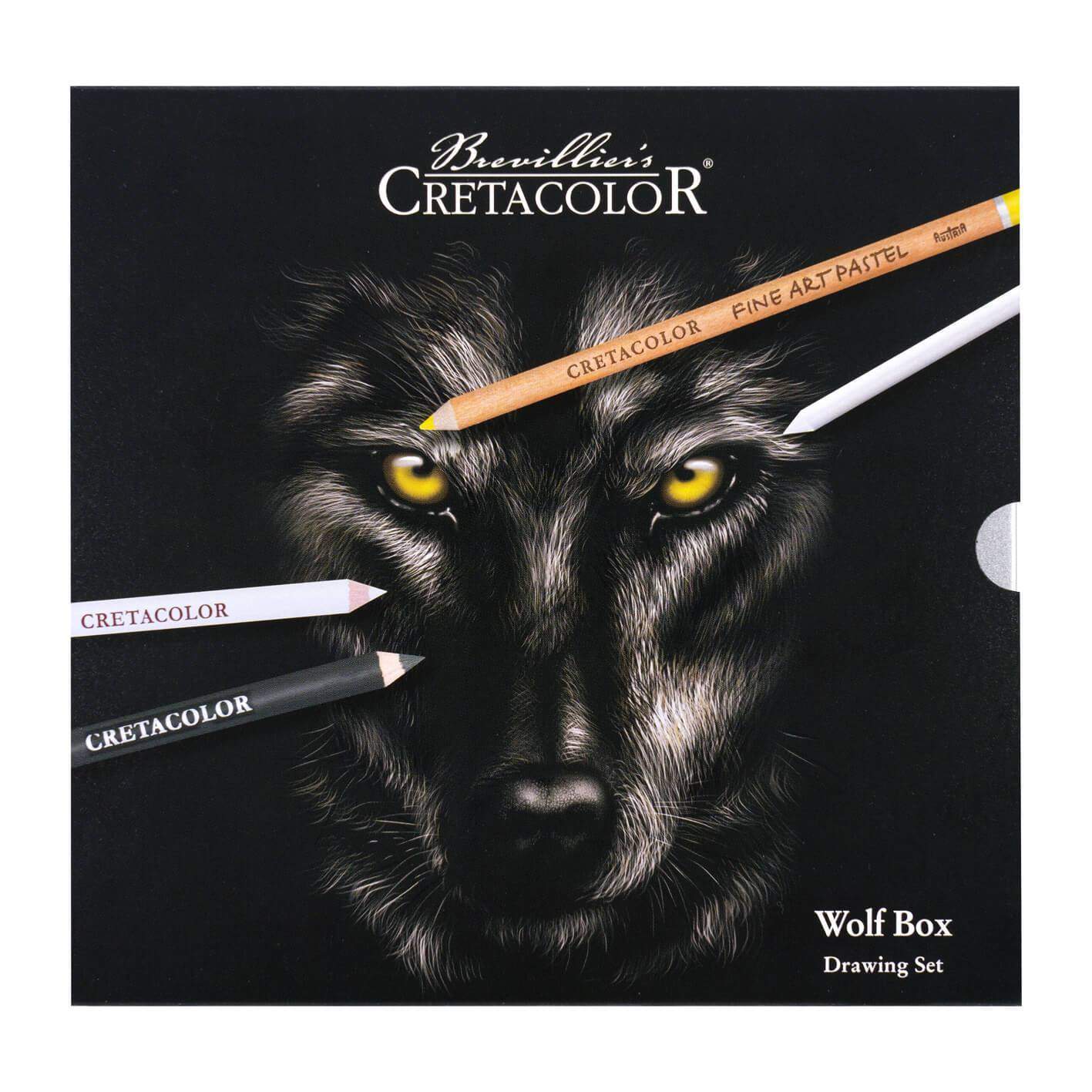 Cretacolor Black & White Charcoal Wolf Drawing Set 25 Pcs-School2Office-art accessories,art supplies,charcoal,cretacolor,drawing set,graphite