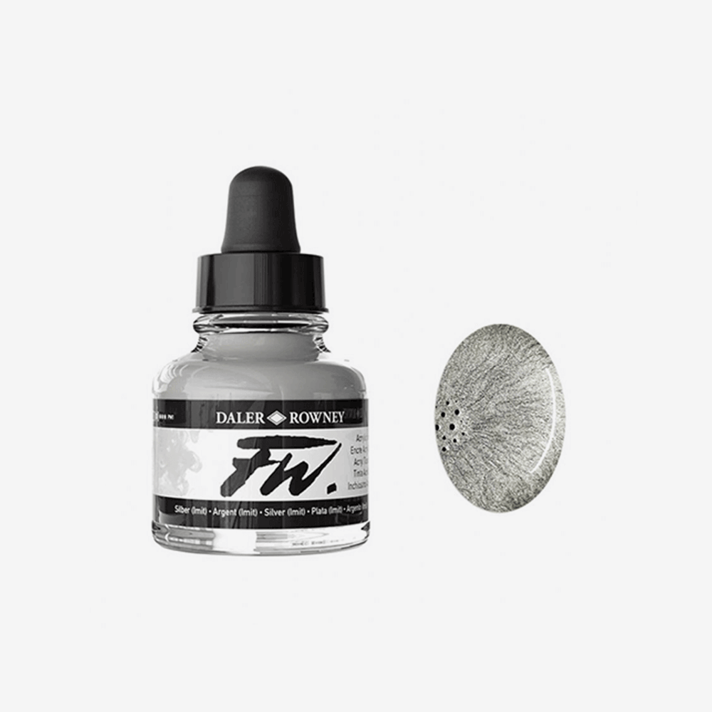 Daler Rowney FW Artist Acrylic Ink  Silver 29.5ML