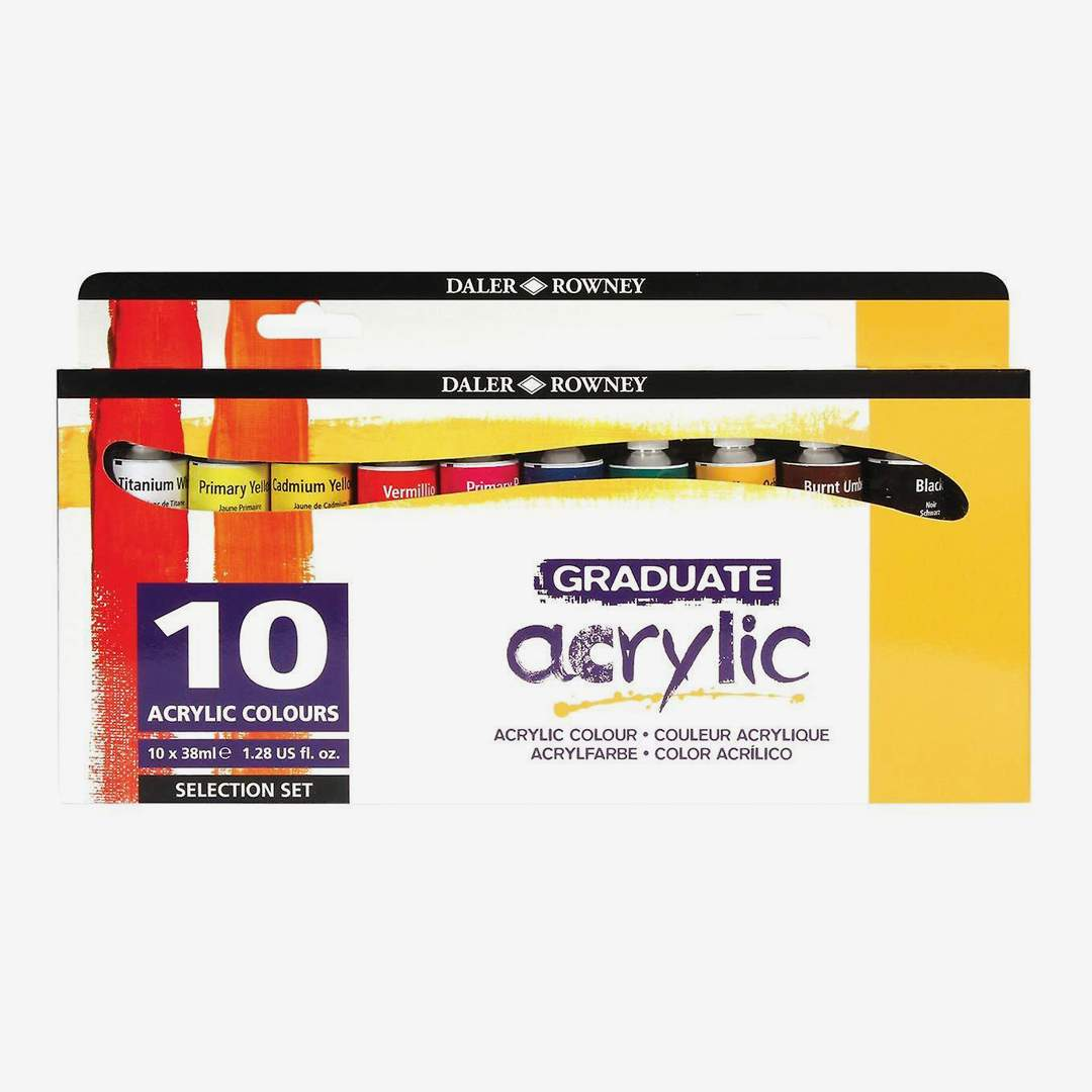 Daler Rowney Graduate Acrylic Paint 38ml Pack Of 10-school2office.com-acrylic paint,art supplies,new,paints and mediums