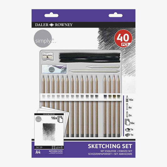 Daler Rowney Simply Sketching Set Of 40 Pcs