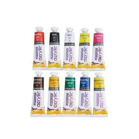 Daler Rowney Graduate Acrylic Paint 38ml Pack Of 10-school2office.com-acrylic paint,art supplies,new,paints and mediums