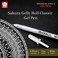 Sakura White Gelly Roll Pens Set Of 3