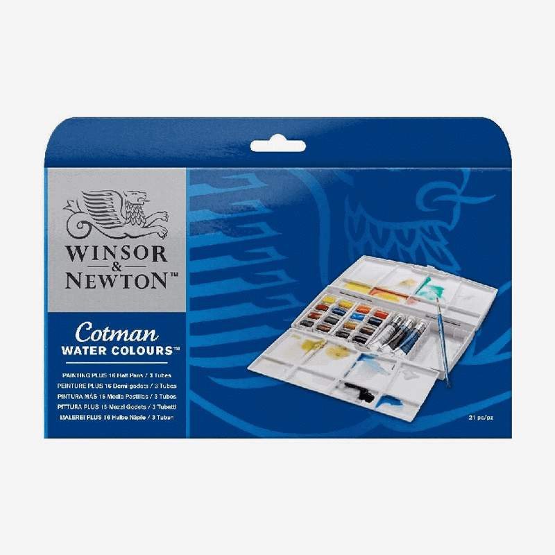 Winsor Newton Cotman Watercolor Box Set Of 21 Half Pans-School2Office-art supplies,paints and mediums,watercolor,Winsor Newton