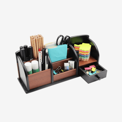 Wooden Pen Stand 7 Compartment Hx-1037